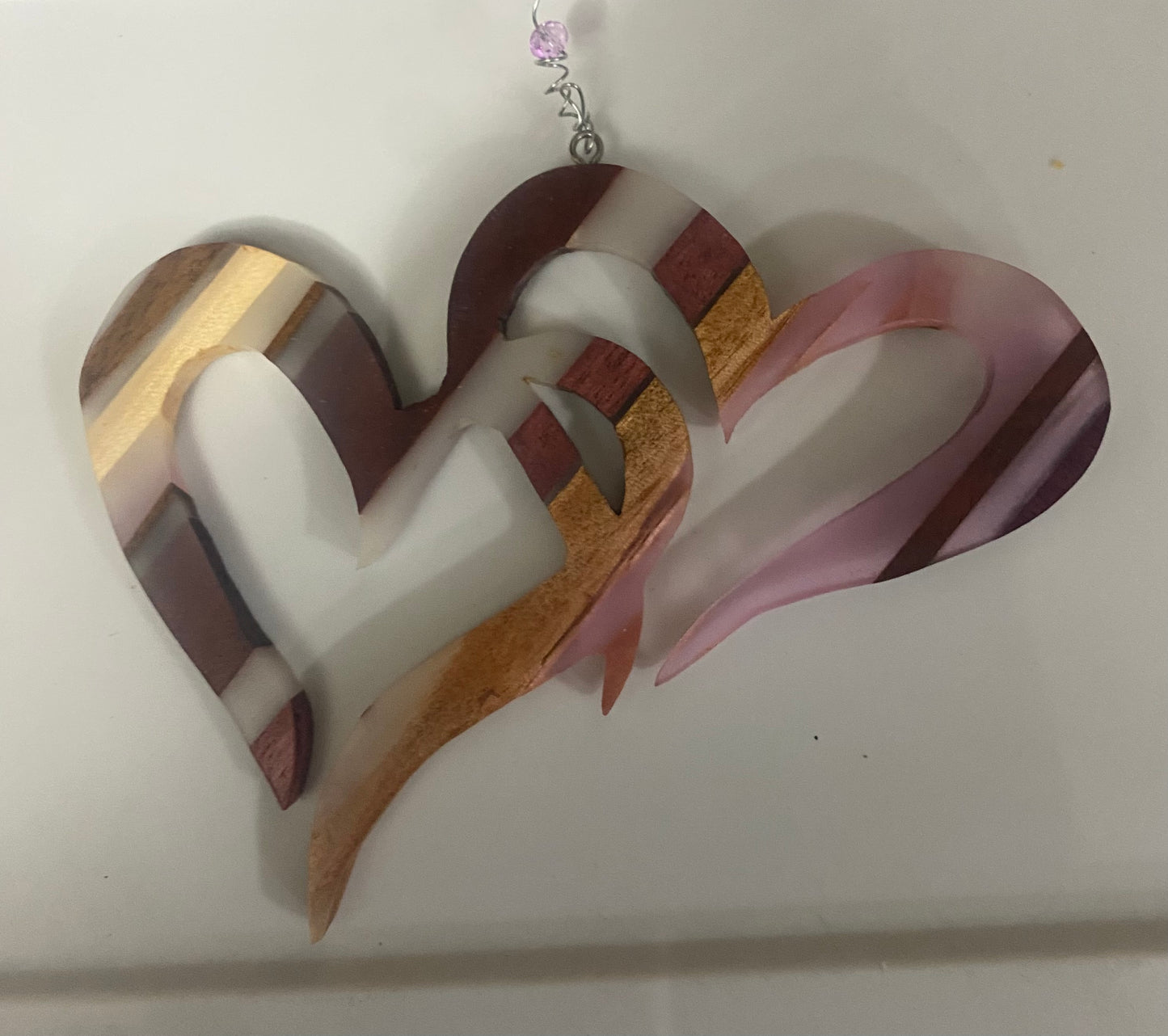 Double Heart sun catcher