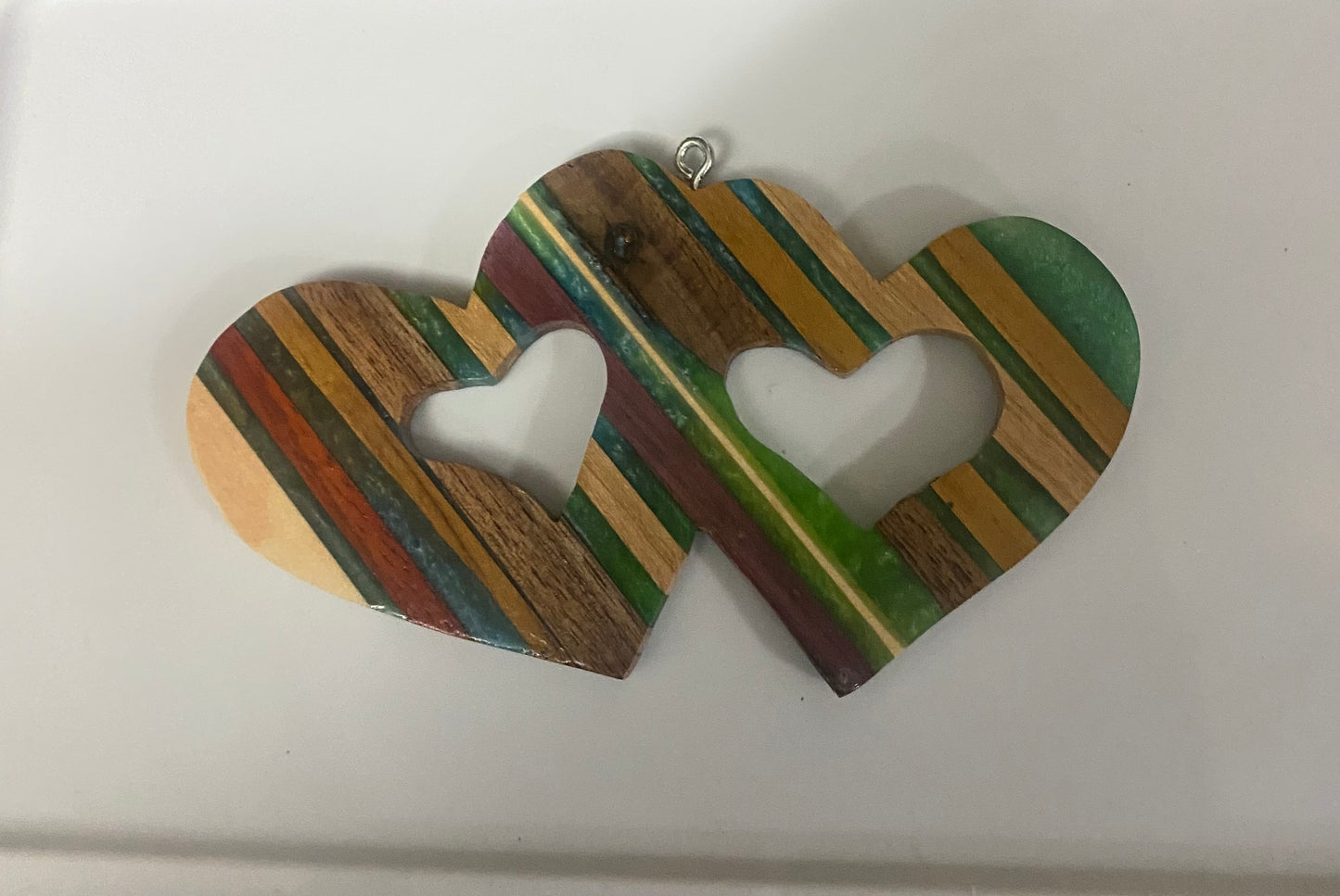 Double Heart sun catcher